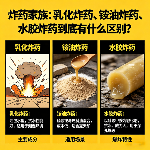 阿克塞炸药家族：乳化炸药、铵油炸药、水胶炸药到底有什么区别？